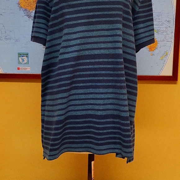 George Men's Large short sleeves Polo with blue stripped pattern - Picture 3 of 10